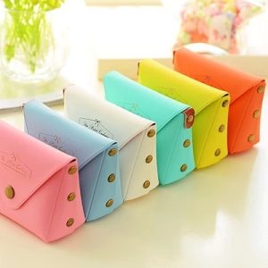 Cute candy color macaron key case and PVC coin purse